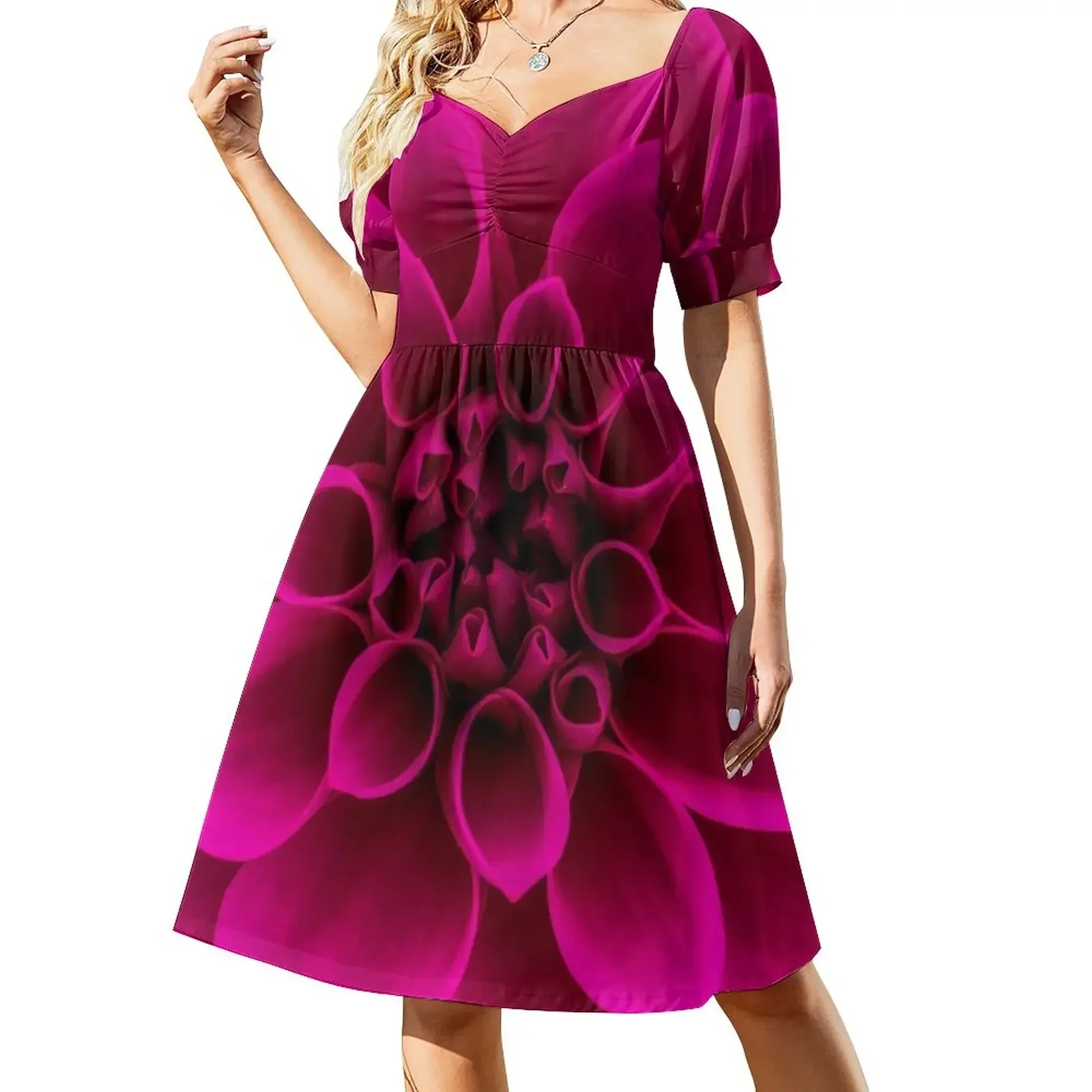 thumbnail image 1 of Vestido de fiesta rosa Alotta de manga corta para mujer, elegante vestido de noche de lujo, vestidos de cóctel para mujer, 1 of 7