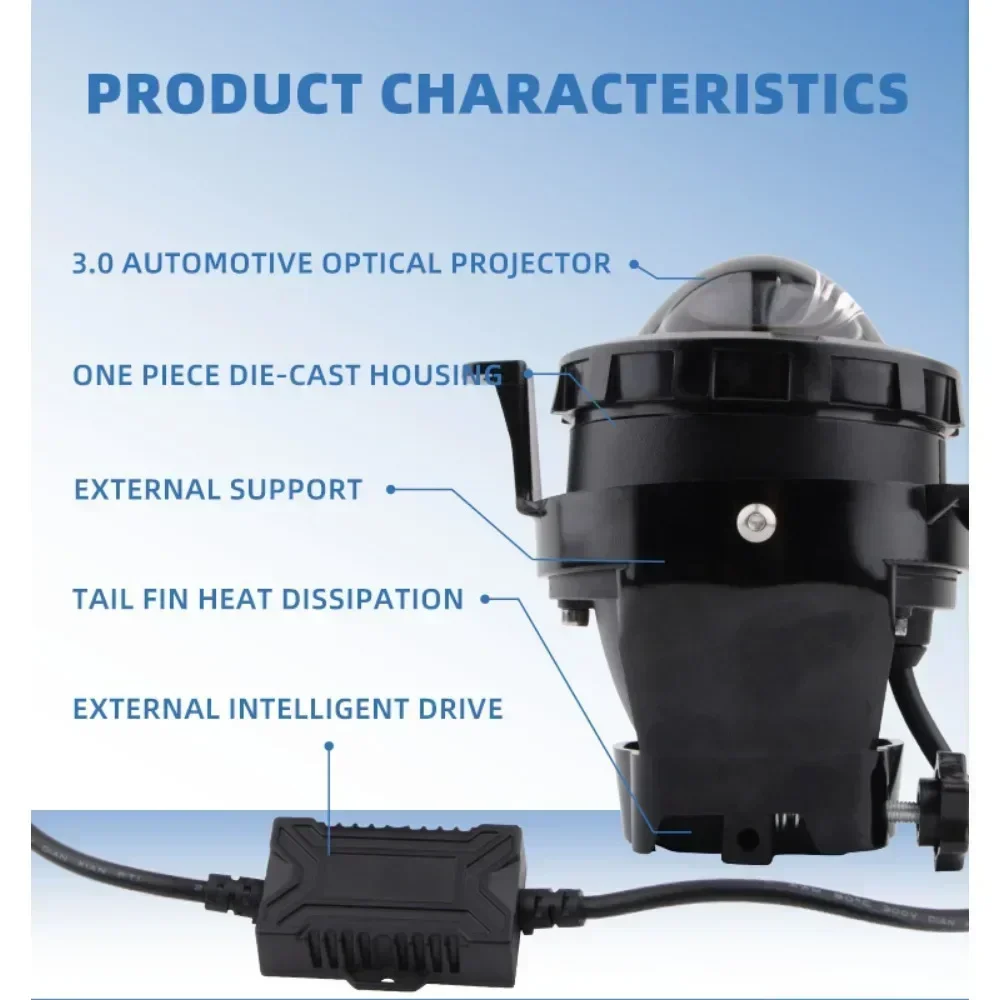 

Upgrade for Your Lada Avto with High Performance LED Fog Lamp 3 Inch Waterproof Projector Lens 6000K White Hi Lo Beam, 12V 100W