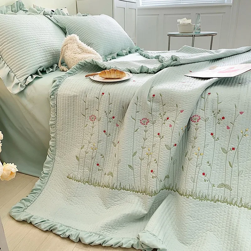 Summer Cotton Quilts Stitch Thin Air-conditioning Comforter Soft Breathable Sofas Blanket Quilted Bed Covers and Bedspreads 이불