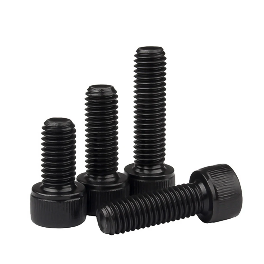 Carbon Steel Bolts DIN912 Hex Socket Bolts Black Metric Threaded Hexagonal Carbon Steel Grade 12.9 Machine Screws DIY Bolt M2M3M4M5M6M8M10M12M14M16