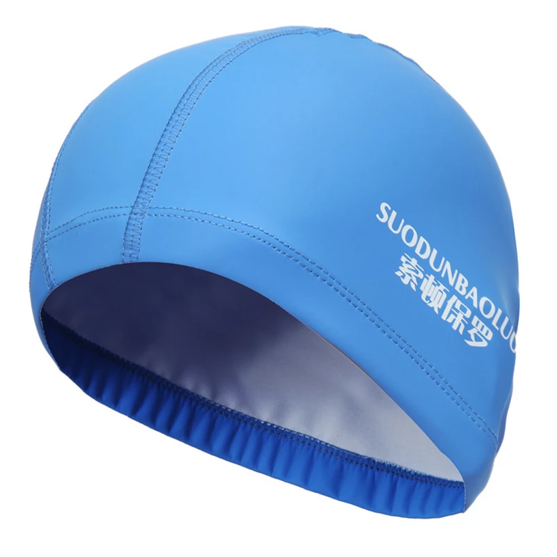 Waterproof PU Fabric Swim Cap Swimming Pool Accessories Water Sport Protect Ear Long Hair Bath Hat Plus Size for Men Women Adult 2