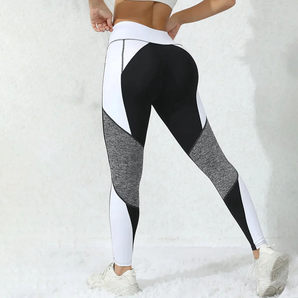 Colorblocked-High-Waist-Yoga-Pants-with-Pockets-Leggings-for-Women ...