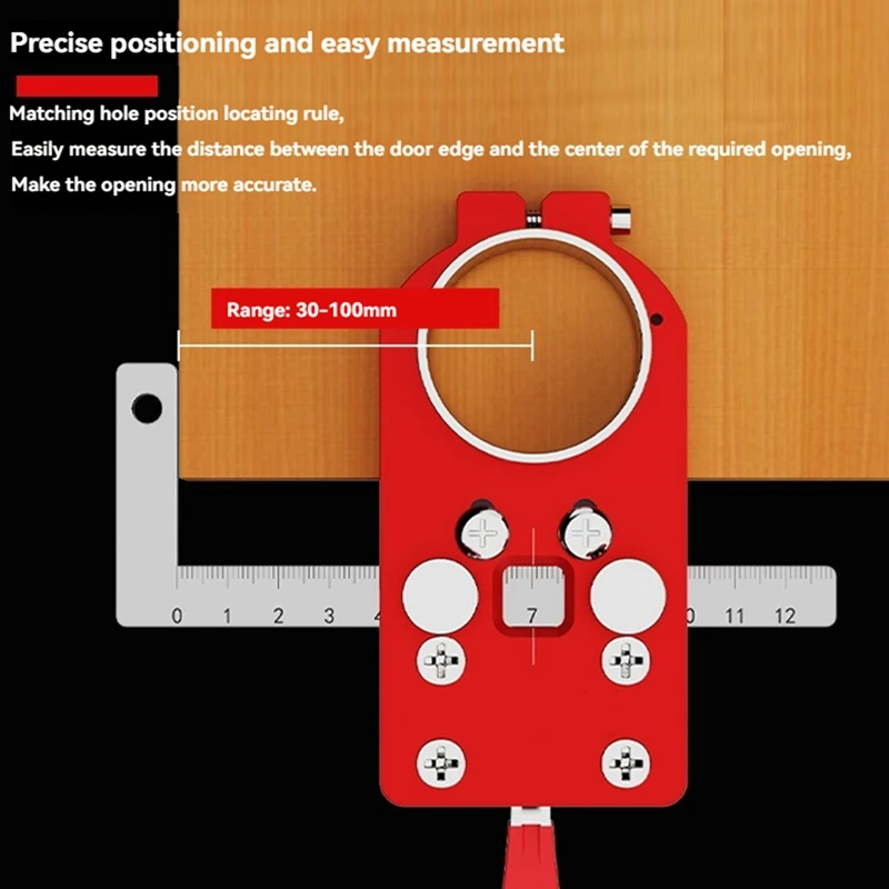HLZS-Woodworking Hinge Boring Auxiliary Limiter For Hole Opener Hole Locator Puncher Aid For Door Cabinets Woodwork Tool