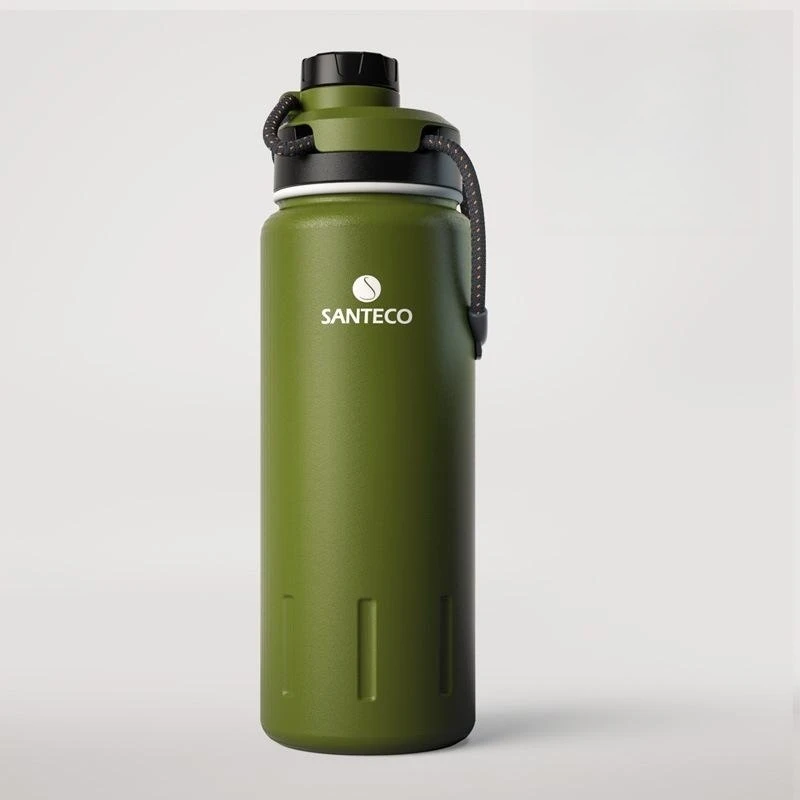 

SANTECO Stainless Steel Water Bottles Free Shipping Camping&Hiking Cycling Water Bottle Drinking Bottle with Lid&Lanyard 24oz