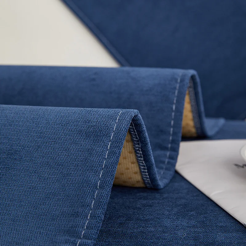 Chenille Sofa Cover Solid Color Waterproof Sofa Mat Dark Blue Simplicity Sofa Cover Chenille Antiskid Four Seasons Couch Cushion 3