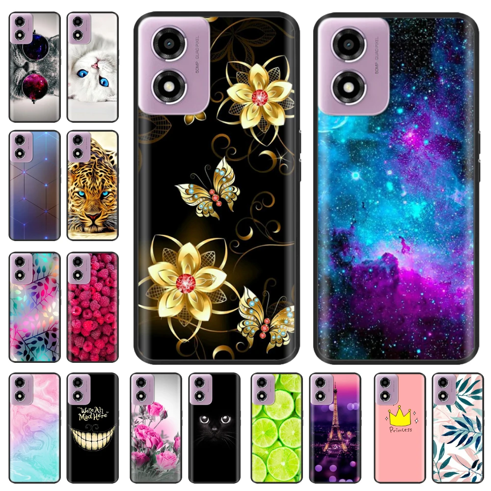 Motorola Moto E14 Soft TPU Silicone Protective Back Cover with Printed Design