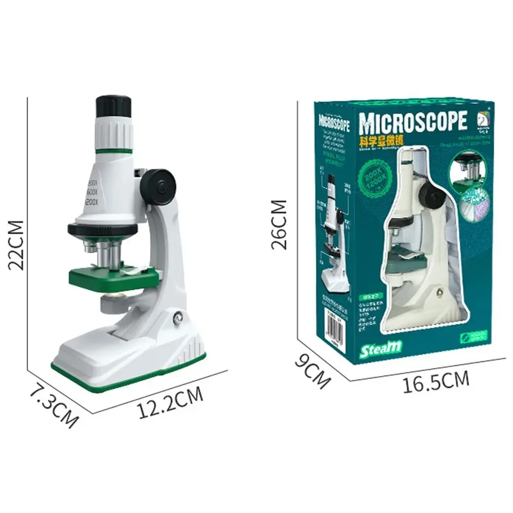 1200X Microscopio Kit Portable Microscope High Definition Eyepiece Experimental  Tools for Children's Lab Education Experiments 6