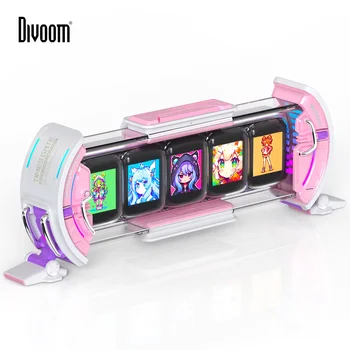 Divoom Times Gate Cute Gaming Digital Clock Informative Display Social Media, Pixel Art Display for Gamers Decor (Pink) 1