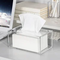Transparent Acrylic Paper Towel Box Creative Home Living Room Tissue Paper Roll Storage Box Face Wash Tissue Box 1