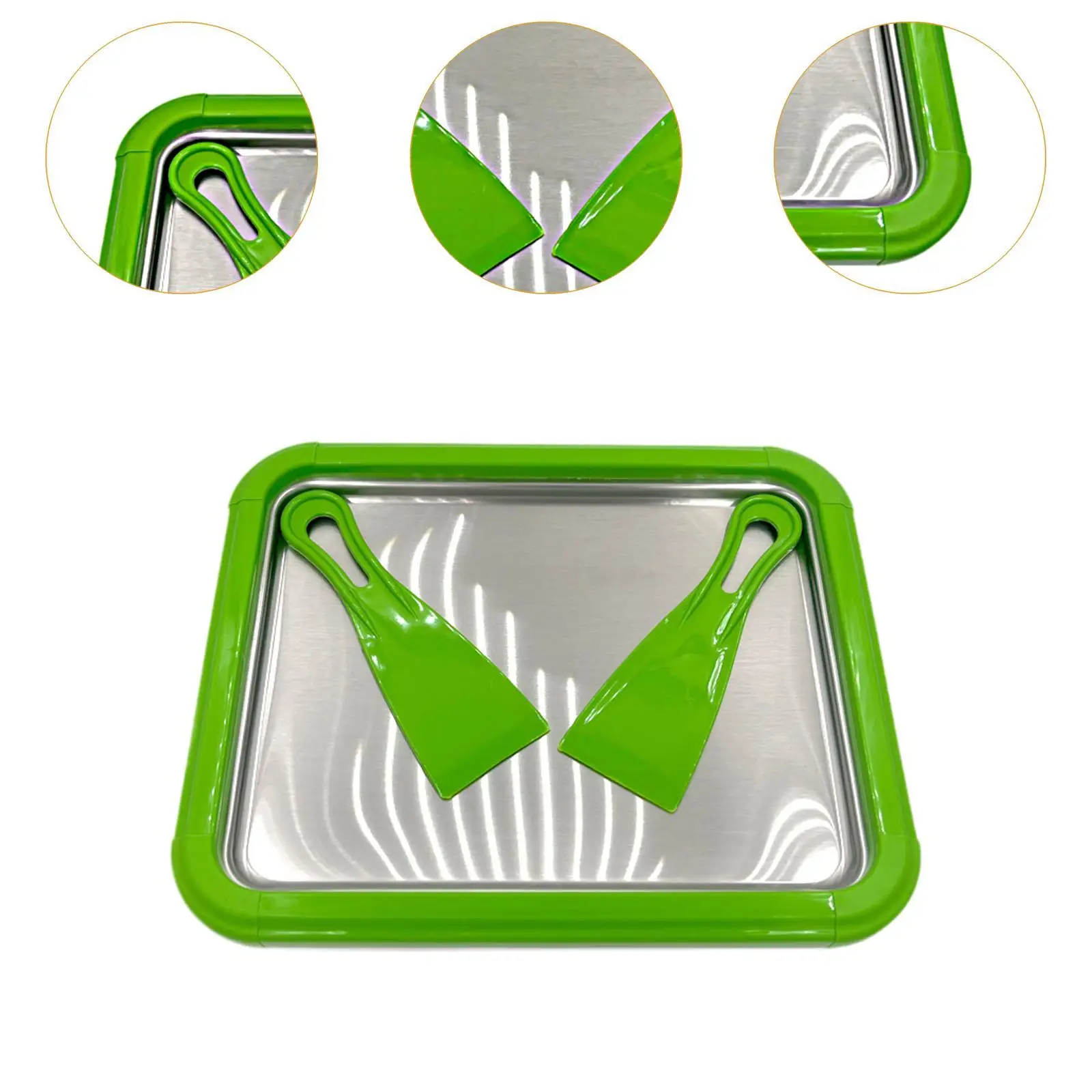 Ice Cream Maker Pan DIY Versatile Household Easy to Use Roll Ice Cream Maker