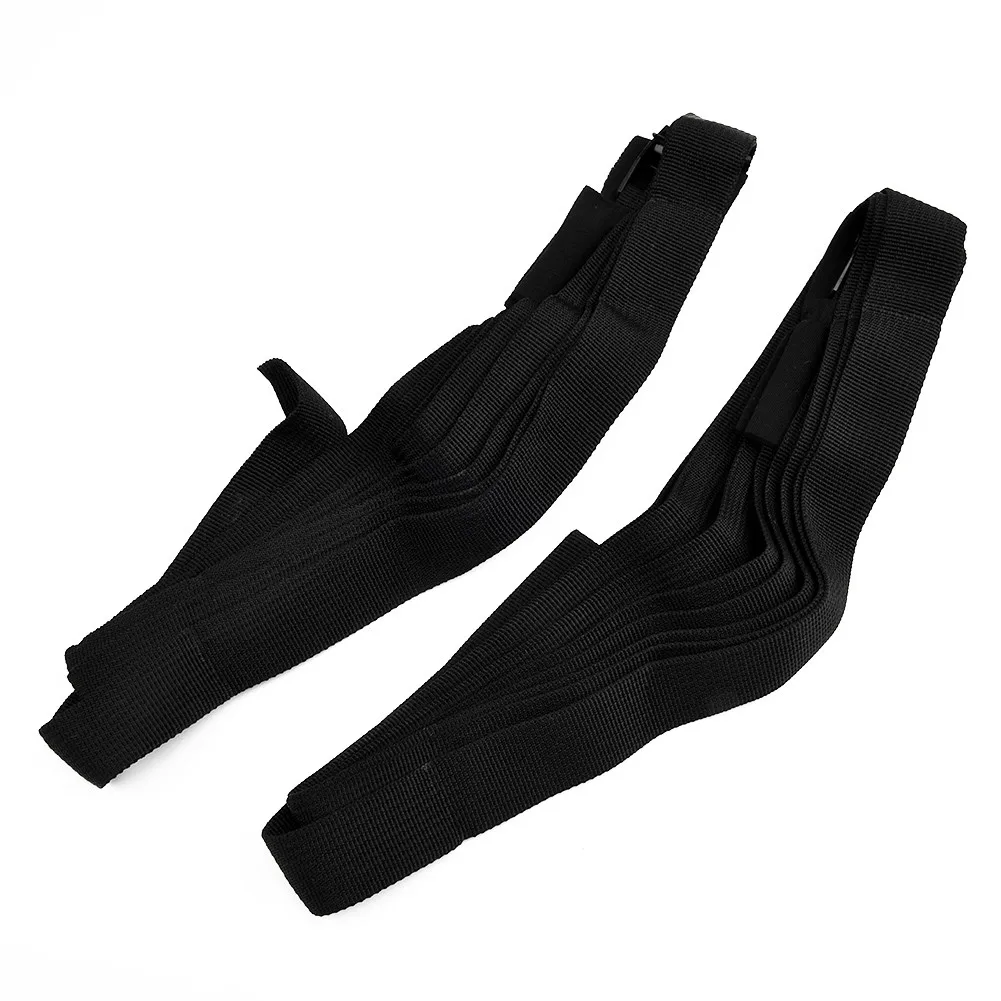 

Bicycle Straps Lashing Luggage Polyester Webbing Rack Surfboard Tie 300cm X 2.5cm Black Car Roof 1 Pair 9.8 Ft