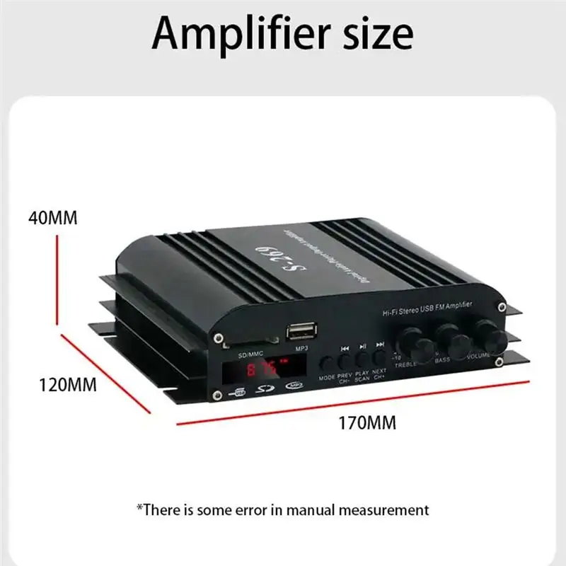 S-269 4X400W 4.0CH 미니 파워 앰프 오디오 가라오케 홈 시어터 앰프 홈 카 무선 앰프 EU 플러그