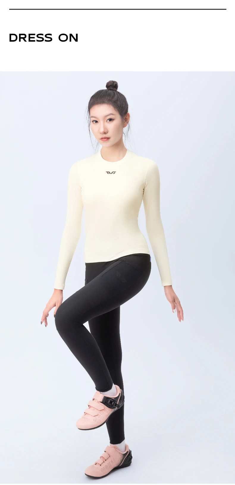 Rockbros TVI Serie Thermo Unterwäsche leichte Fleece Langarm Inner wear Herbst Winter Frauen enge Unterwäsche Radsport bekleidung – Detail 12