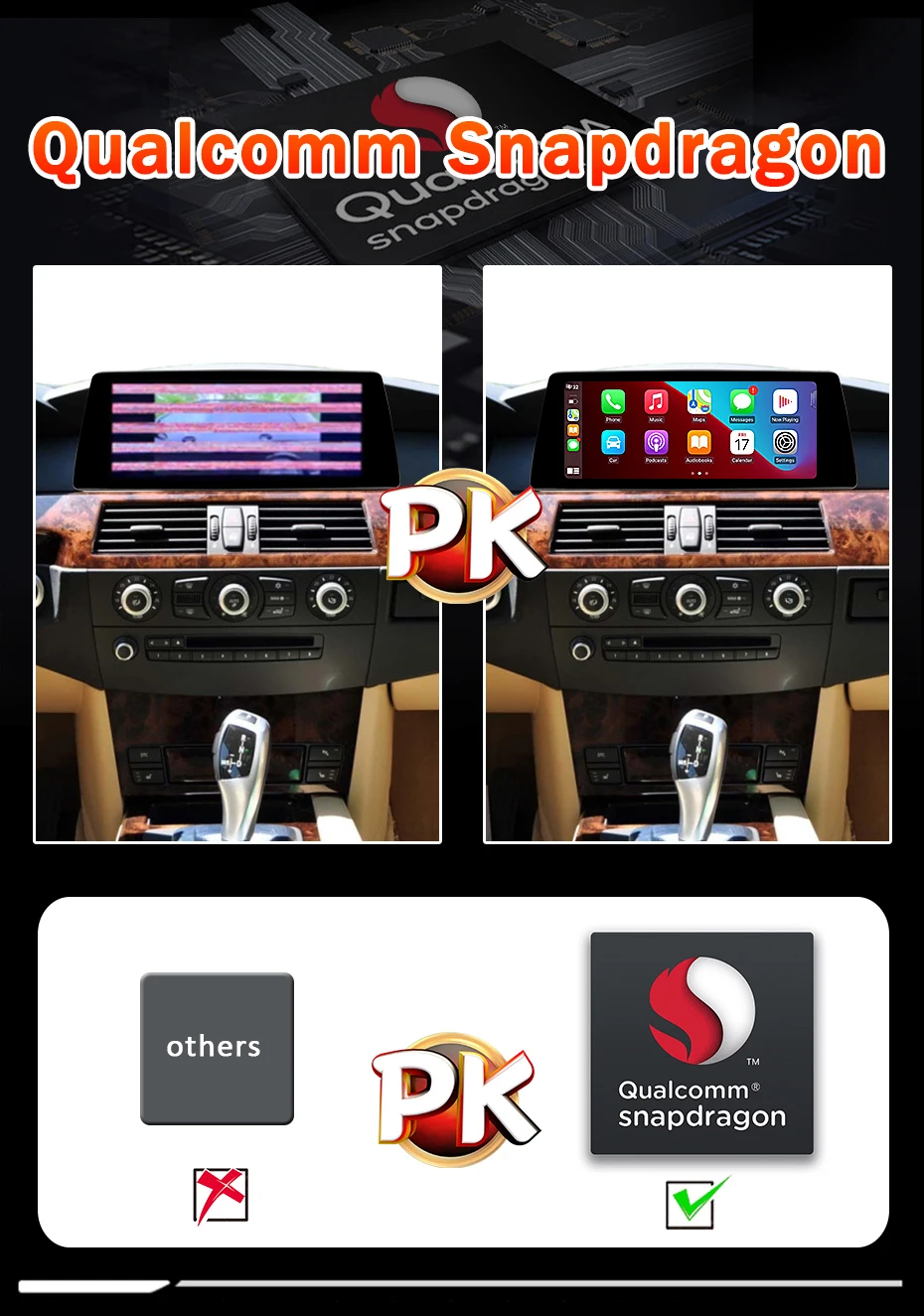 Snapdragon 8 CORE Drahtlose CarPlay Android 13 Auto Auto Radio Für BMW 5 3 Serie E60 E61 E62 E63 E90 e91 E92 E93 Multimedia GPS – Detail 9