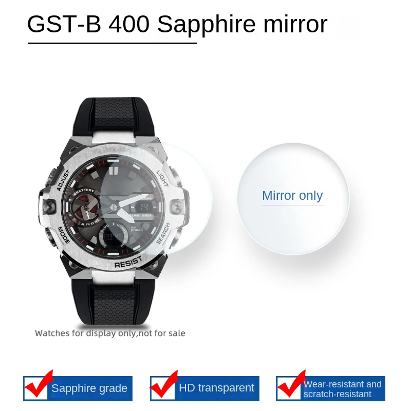 

GST-B400 galss сапфировое зеркало для Casio GSTb400 стекло устойчивое к царапинам GST B400 сапфировое/минеральное стекло маска объектив аксессуары