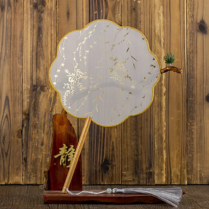 Traditional Chinese Hand Held Fan, Translucent Silk Round Fan, Chinese Han Ancient Dance, Cheongsam Costume, Home Decor Gift