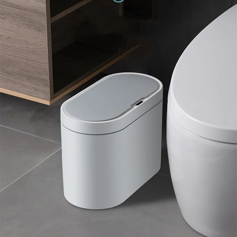 

Intelligent Induction Trash Can Household Automatic Toilet Toilet Paper Basket Narrow Cylinder With Lid Electric Charging