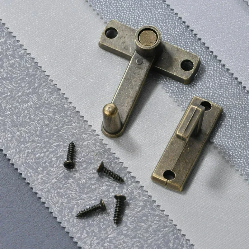 Bronze Sliding Window Door Lock Handle Metal Door Latch Guard Latch Bolt With Screws 1set Home Safety Chain Home Hardware door latch