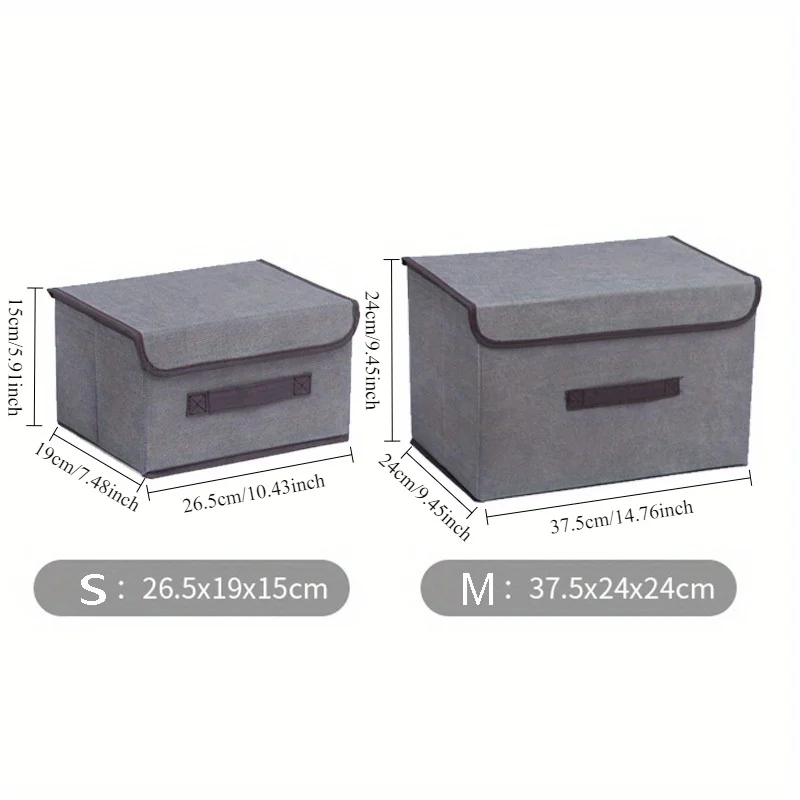 Fold Non-woven Fabric Storage Box Gray Home Supplies Clothing Underwear Sock And Kid Toy Storage Organizer Cosmetics 3