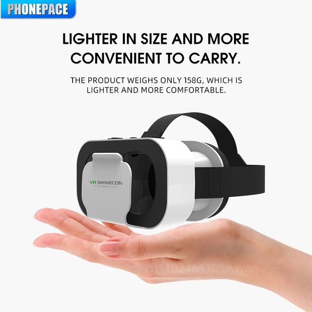 VR SHINECON 3D Virtual Reality Headset, Lightweight VR Glasses with 100° FOV for 4.7-6.53" Phones, Immersive Home Theater/Gaming 1