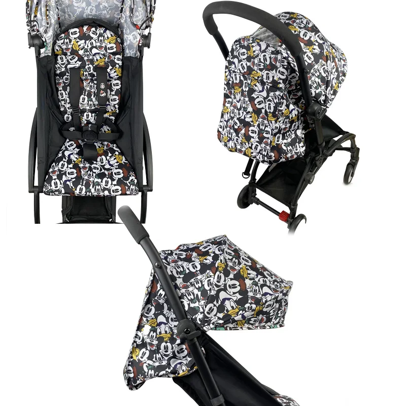 Stroller Hood & Mattress For Babyyoya Babytime Oxford Cloth Back Zipper Pocket 175 Degree Hood Cushion stroller seat cushion