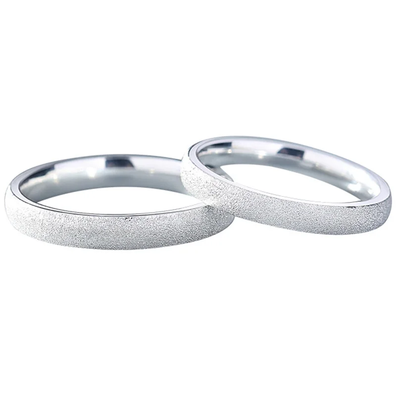 

Trumium 999 Sterling Silver Frosted Couple Rings for Women Men Simple Fashion Lover ring Fine Jewelry Gift Free Engraving