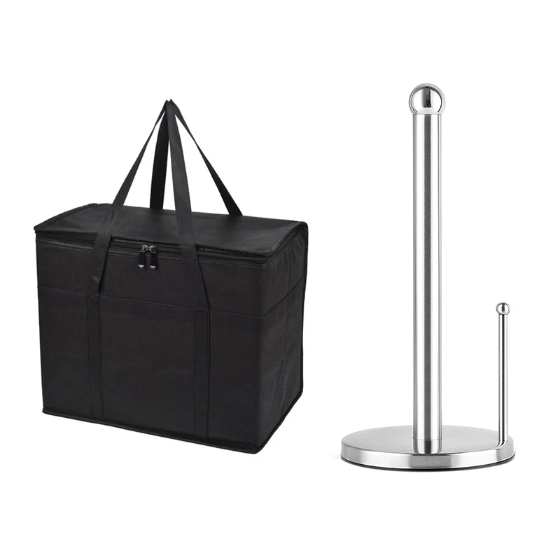 3-pack-insulated-shopping-bags-with-paper-towel-holder-standing-paper-towel-holder