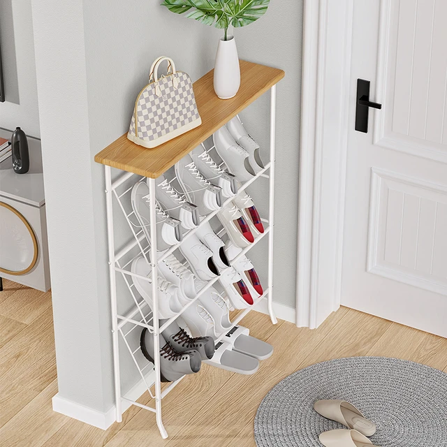 Household Narrow Shoe Rack behind Door Space-Saving Storage Simple Small  Apartment Wall-Mounted Ultra-Thin Narrow Shoe Cabinet - AliExpress