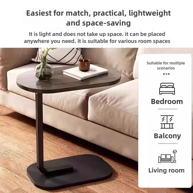 Modern Small Sofa Side Table Leisure Wooden Bed Corner Table Suitable for Living Room Bedroom C-shaped Side Adjustable coffee table