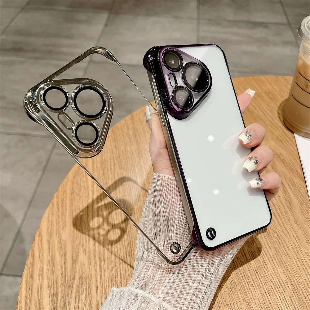 Ultra-Thin HD Clear Frameless Plating Phone Case Cover