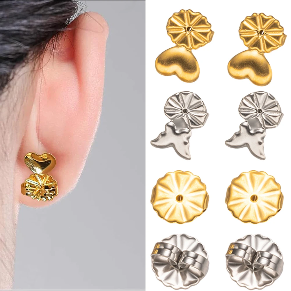 20 Pcs Stainless Steel Flat Earring Backs – 2mm Screw-On Studs, 20 Gauge (0.8mm), Gold Finish