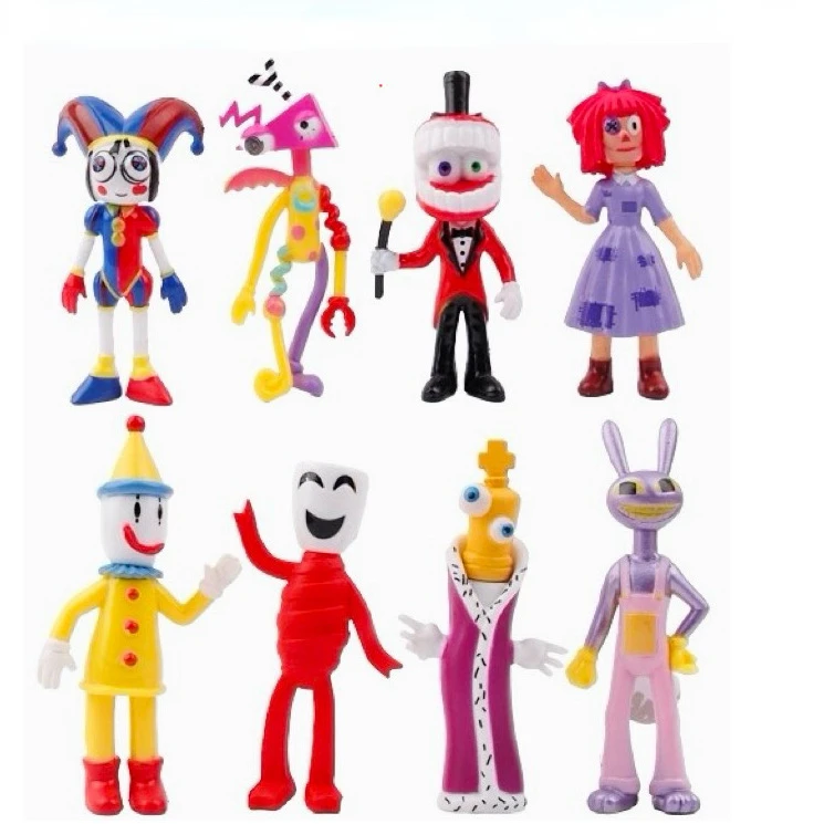 The Amazing Digital Circus Figure 8Pcs Cartoon Action Figurine Cute Desktop Model Ornament Toy Cake Decoration Regali Per Bambini