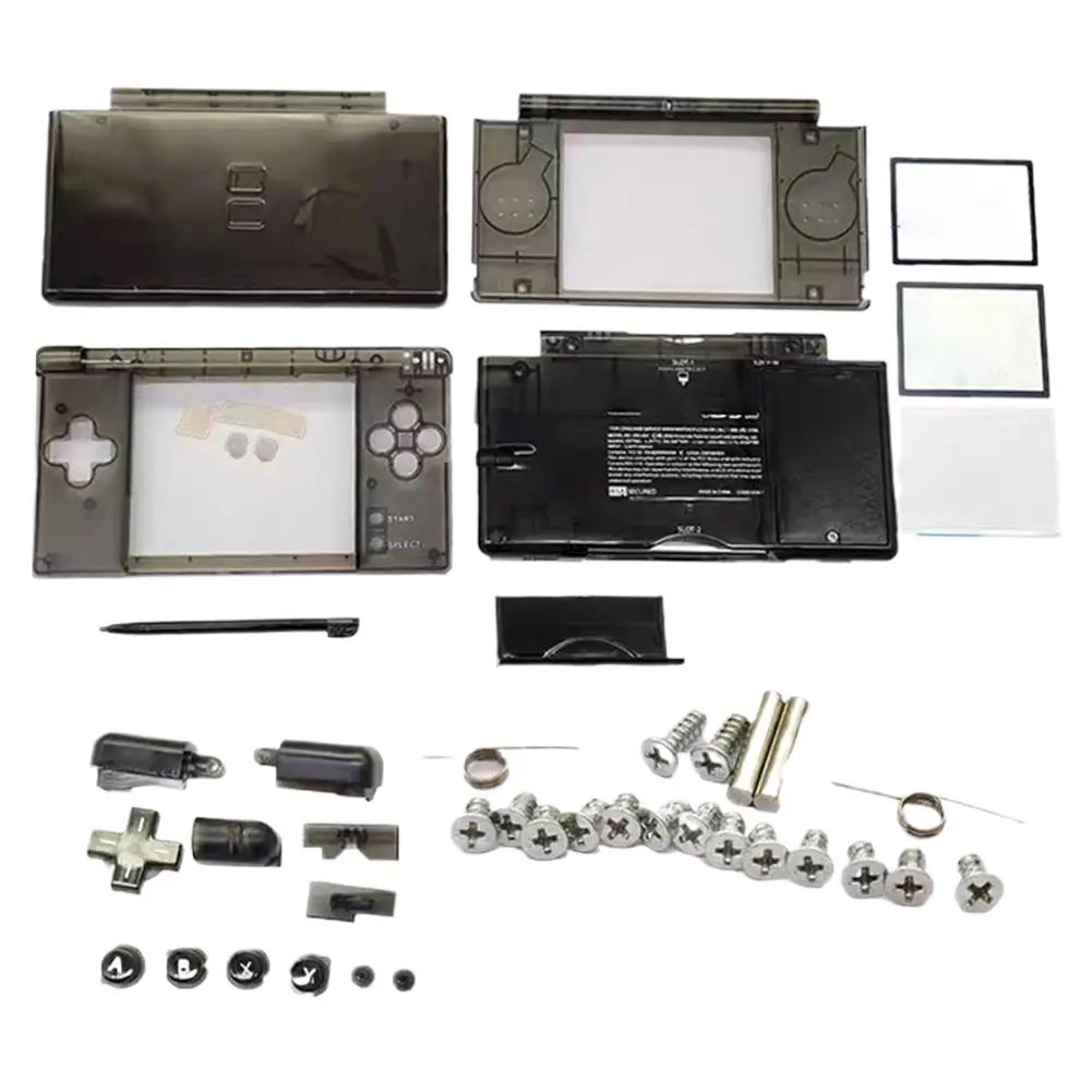 닌텐도 DS Lite 교체용 하우징 쉘, 투명 풀 하우징 케이스 커버, NDSL DIY 수리 쉘 교체 키트