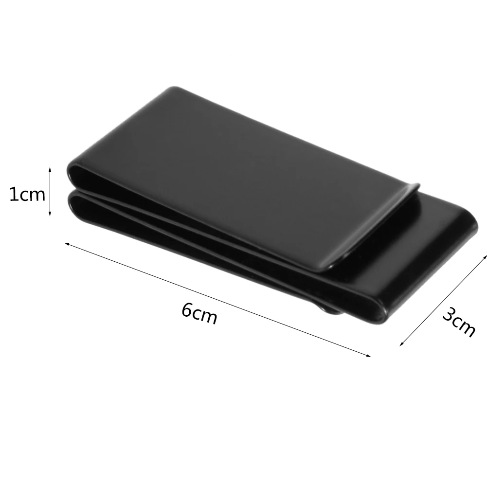 Stainless Steel Metal Wallet Clamp Slim Double-sided Black Credit Card Money Holder Useful Multi-function Durable for Men Women