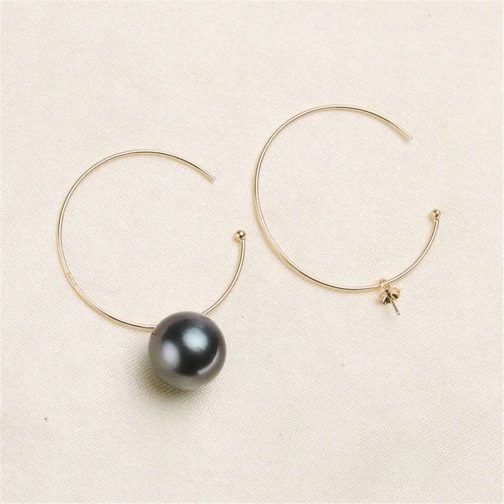 

DIY Accessory G18K Pearl Earring Empty Support Popular Pearl Earring Empty Support Gold Fit 8-10mm Round Beads G258