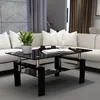 Rectangle Black Glass Coffee Table Clear Coffee Table Modern Side Center Tables for Living Room Living Room Furniture 2