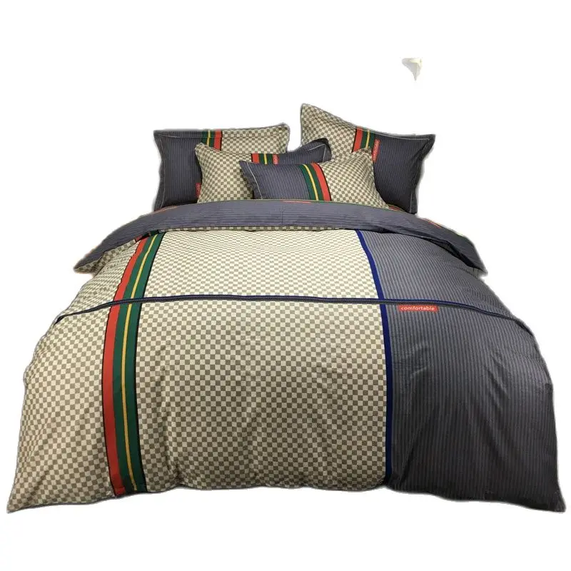 

100 Cotton Luxury Suit Duvet Cover Flat Sheet Pillowcase Luxury Bedding Set