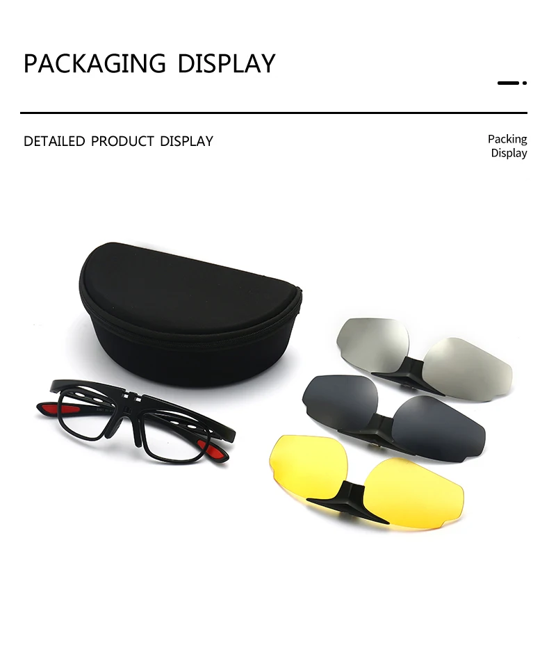 Ciclismo 4 en 1 juegos polarizados Clip en gafas de sol TR90 gafas de sol magnéticas hombres gafas marco UV400 antideslu