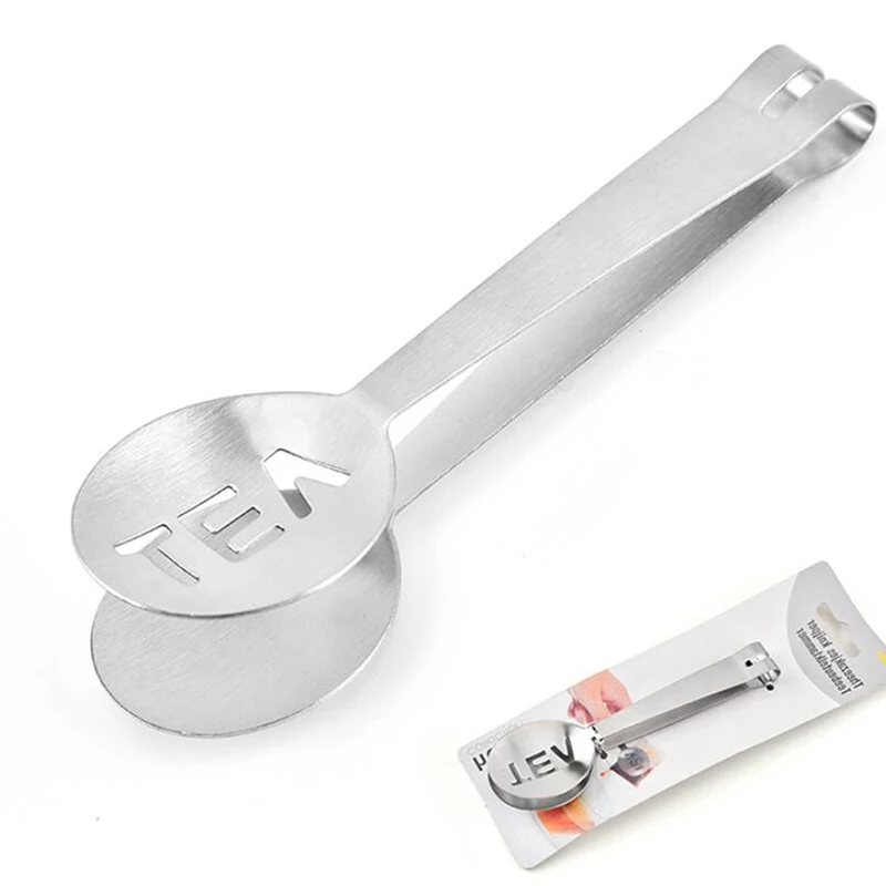 Stainless Steel Tea Bag Tong Teabag Squeezer Strainer Mini Tongs Holder Clip 