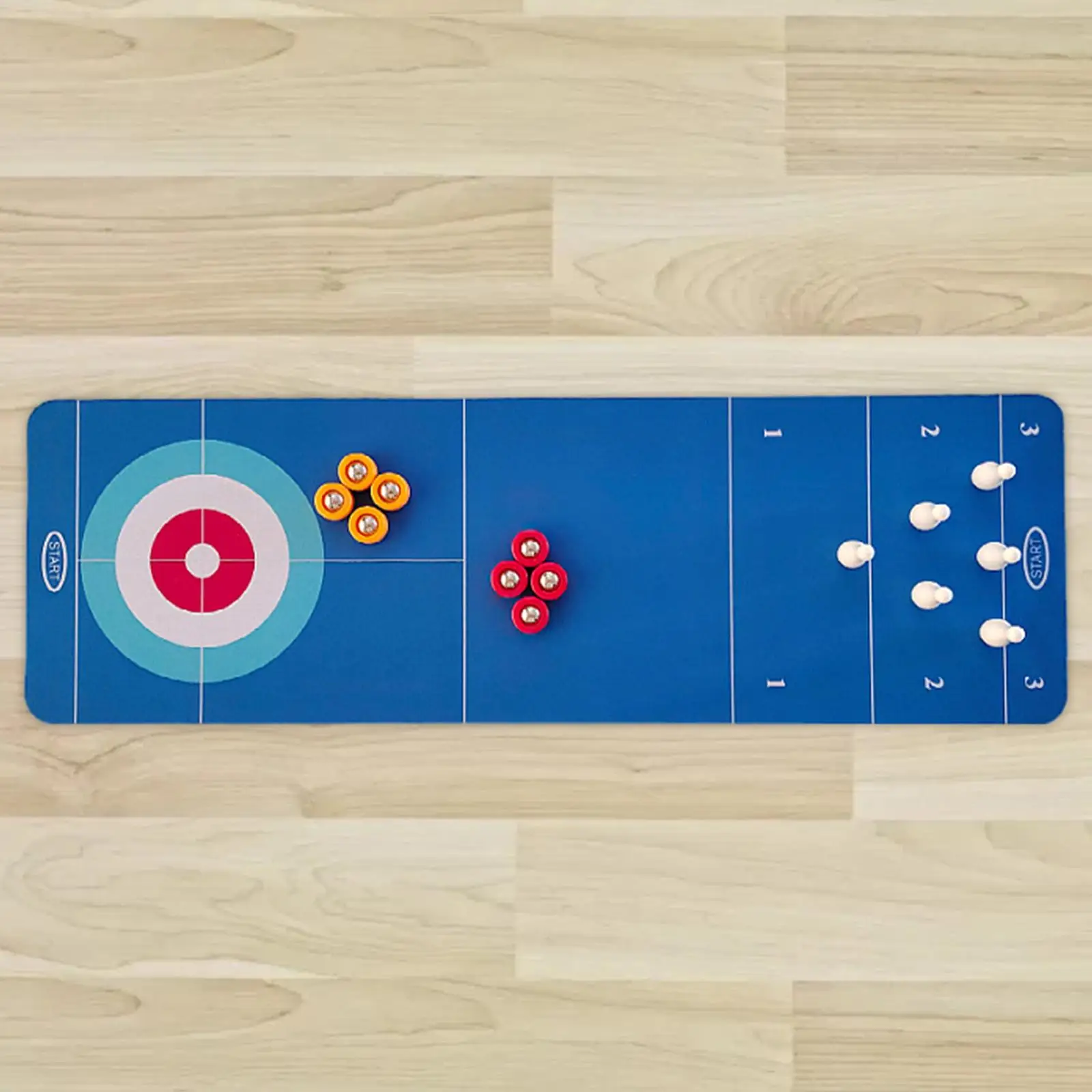 

Bowling Game Fun Family Game 6 Bowling Pins with Game Mat Portable Indoor Shuffleboard Table Game for Outdoor Indoor Travel
