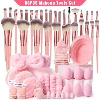 68PCS Makeup Tools:30PCS Makeup brush set+8PCS Makeup Tools+30PCS Makeup Sponges 1