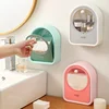 1pc Makeup Cotton Storage Box Wall Mounted Hanging Wall Flap Put Makeup Cotton Remover Box Cotton Sheet Cotton Swab Cosmetic Box 1