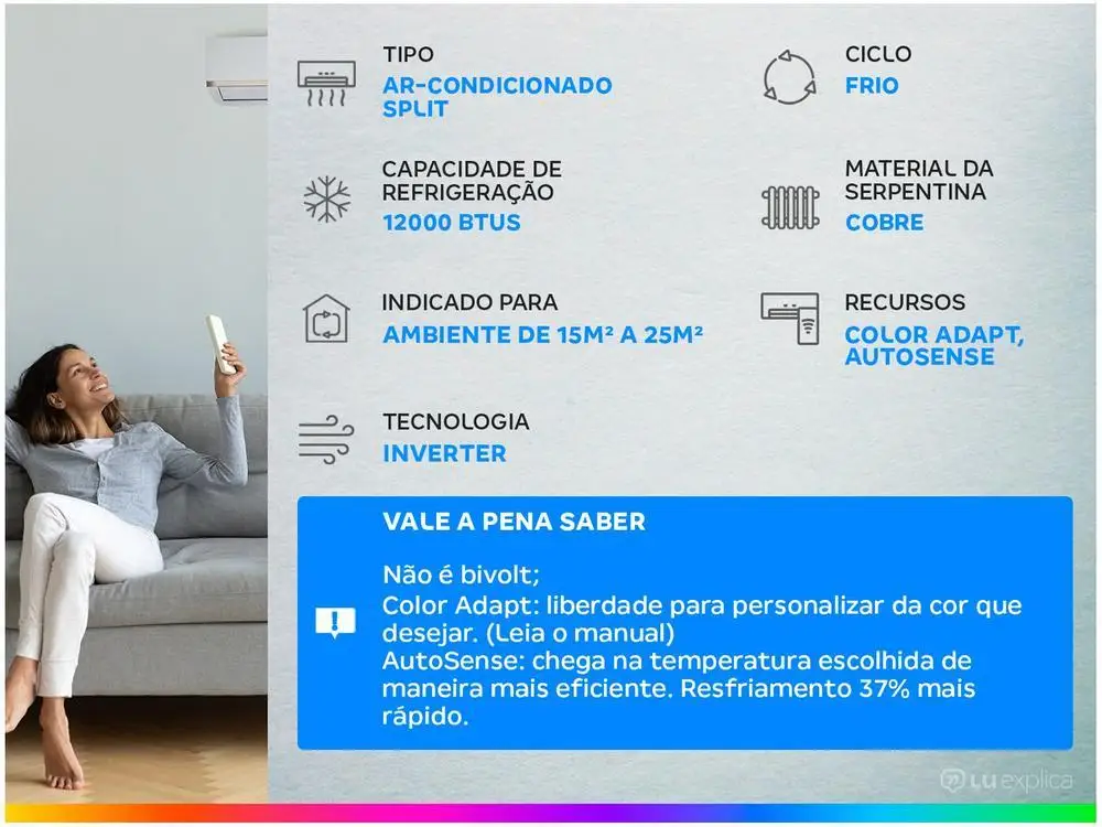 Ar-condicionado Split Electrolux Inverter 12.000 BTUs Frio Home Comfort JI12F 2