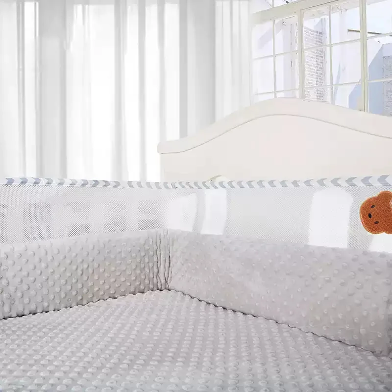 Foldable Winter Summer Double-purpose Baby Bumper One-piece Crib Bumper Anti-collision High Elastic Cotton Newborn