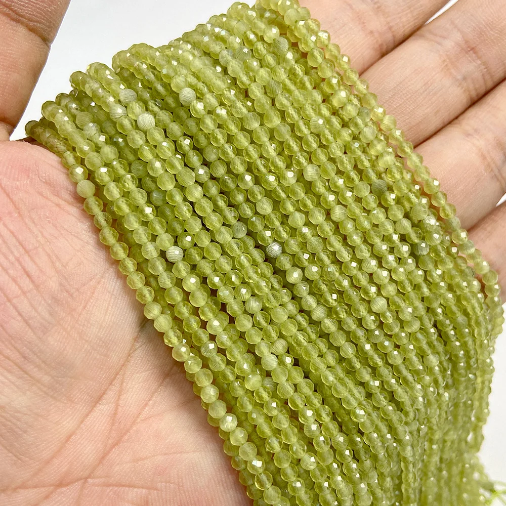 Small Green Natural Stone Faceted Beads
