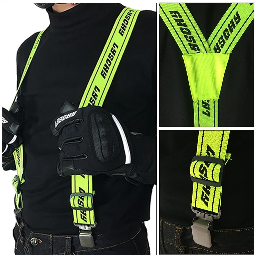 Elastic Motorcycle Y-back Riding Duty Braces Pant Suspenders Adjustable Straps For Motorbike Racing Pants Suspender