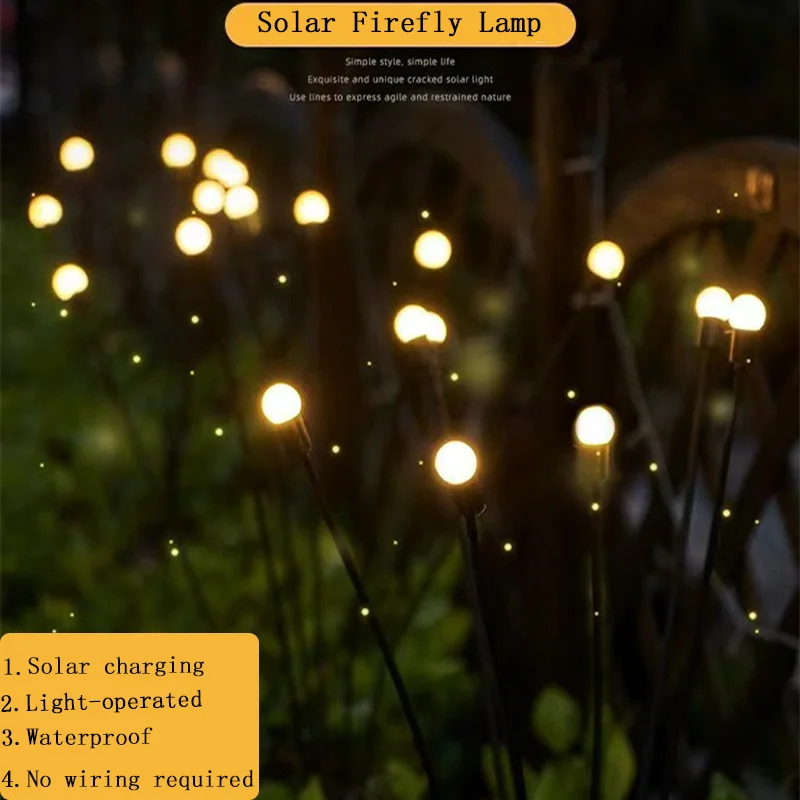 

Solar Outdoor Light LED Firefly Lamp Garden Decoration Waterproof Garden Home Lawn Fireworks Light Floor New Year Christmas