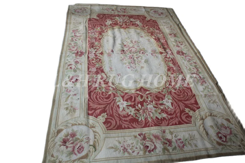 

Free shipping 10K 5'x8' medium carpets needlepoint woolen rugs with flowers design high quality handmade for home decoration