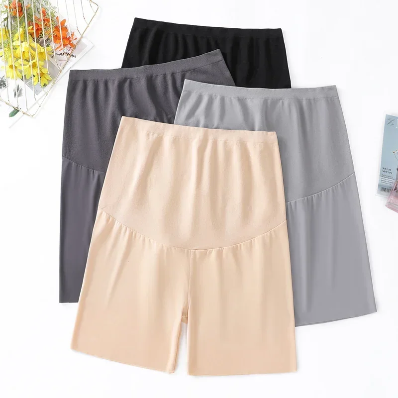 Summer Maternity Half Legging Seamless Breathable Belly Tights for Pregnant Women Plus Size Waist Support Pregnancy Underwear