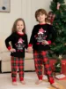 Christmas Family Outfit Mom Daughter Dad Son Family Matching Pyjamas Set Soft long sleeved pyjamas Cute baby and dog jumpsuit 3